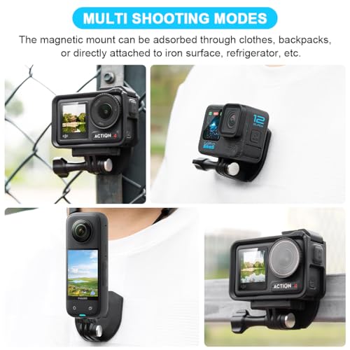 Image of ZORBES Magnetic Action Camera Neck Mount, Adjustable Nylon Cord Magnetic Neck Strap Mount, Hands-Free Filming POV View, Universal Compatibility
