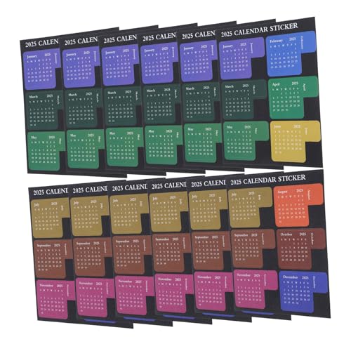 WEKAMOS 12枚 年カレンダーインデックスシール 軽量持ち運び便利 で月別区可能 ノートや手帳のインデックス付箋 オフィスや家用スケジュール