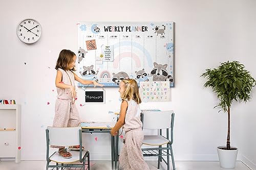 Tableau mural pour bureau en liège afin de structurer le programme des enfants