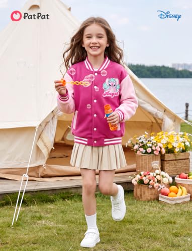 Image of Disney Kids Fleece Bomber Jacket, Varsity Outerwear with Pockets, 2-10Y