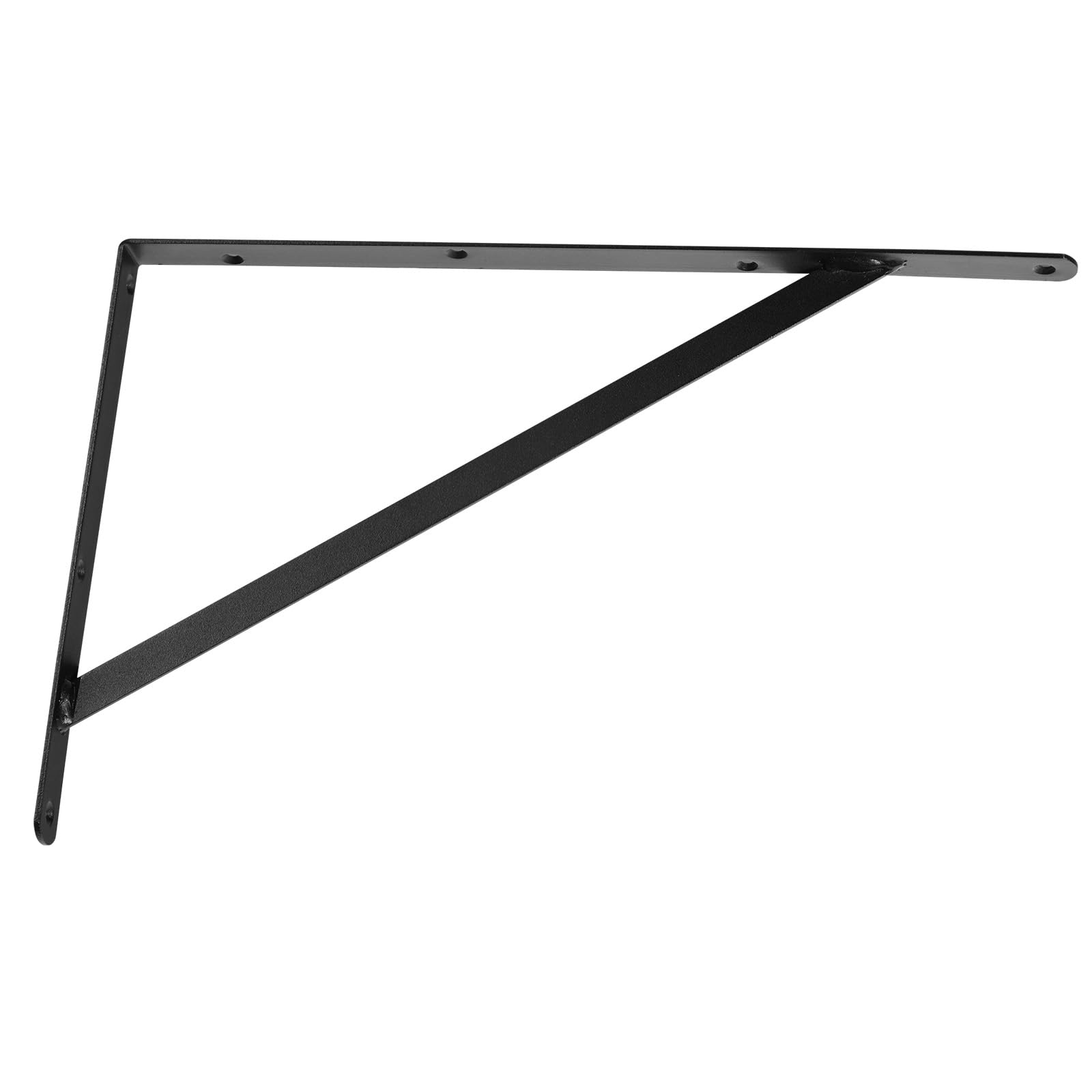 VEVOR Soporte de estante, juego de 12 soportes de montaje en pared duraderos de 18 x 12 pulgadas, diseño triangular negro mate de 3 mm, soportes de estante de acero, soporte de peso de 160 libras