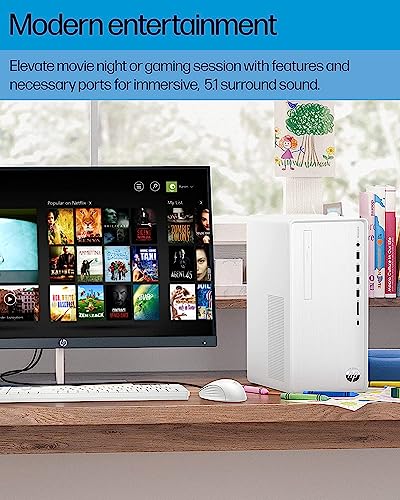 Image of 2023 HP Pavilion Desktop, 12th Gen Intel Core i7-12700 Processor(12-core), 12GB RAM, 512GB SSD, Intel UHD Graphics 770, 9 USB Ports, Wired Keyboard and Mouse Combo, Windows 11 Home