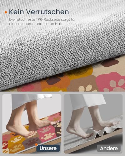 Tapis de salon lavable patte de chat 120x180 antidérapant style patchwork tan