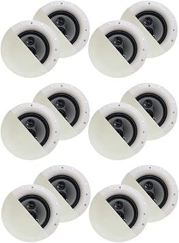 Acoustic Audio CSic84 Frameless in Ceiling 8" Speaker 6 Pair Pack 3 Way Home Theater Speakers