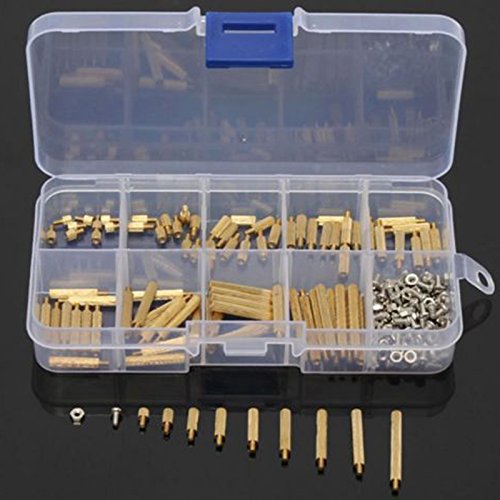 Set di 270 viti in ottone M2 da maschio a femmina in ottone assortito con scatola per strumenti hardware