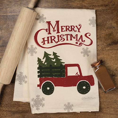 Primitives-by-Kathy-Rustic-Holiday-Dish-Towel-28-x-28-Inches-Christmas-Truck Primitives by Kathy Rustic Holiday Dish Towel 28 x 28 Inches Christmas Truck