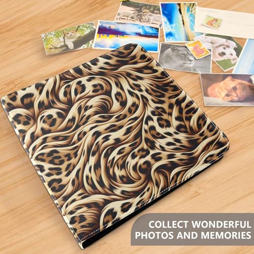 Álbum de fotos Scrapbook con adhesivo, Classic Leopard Print, 3 anillos, 40 páginas, tamaño 8x10 para recuerdos miniatura 5