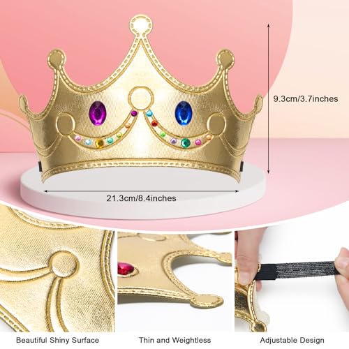 Hoedia 25PCS Foam Princess Crowns and Tiaras for Birthday Party Favors Hats, DIY Prince Crown Kit Paper Tiara with Crystal Diamond Sticker