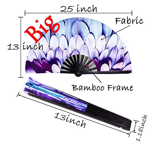 Meifan Rave Clack Large Folding Hand Fans For Womenmen thumb #1