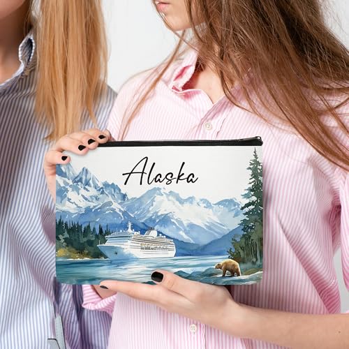 Alaska Makeup Bags for Women, Alaska Souvenirs Gifts, Cruise Essentials Cosmetic Bag City Trip Must Haves, Birthday Gifts for Him Teacher Colleagues Friends4