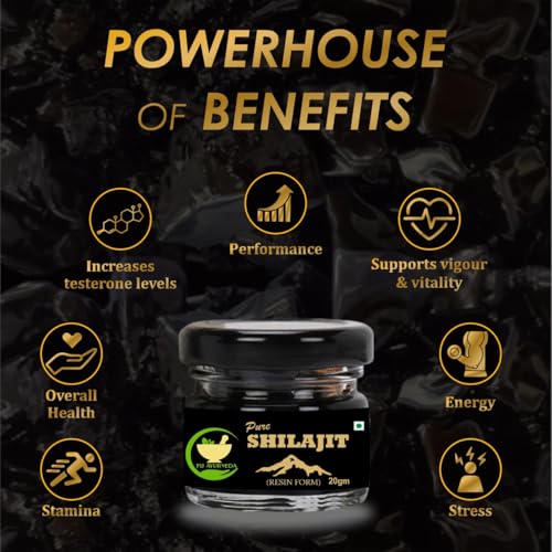 Image of Pure Ayurvedic Shilajit /shilajeet Resin (Semi Liquid) | Shudh Shilajit | Supports Strength, Stamina & Energy - 20Gm (Pack of 1)