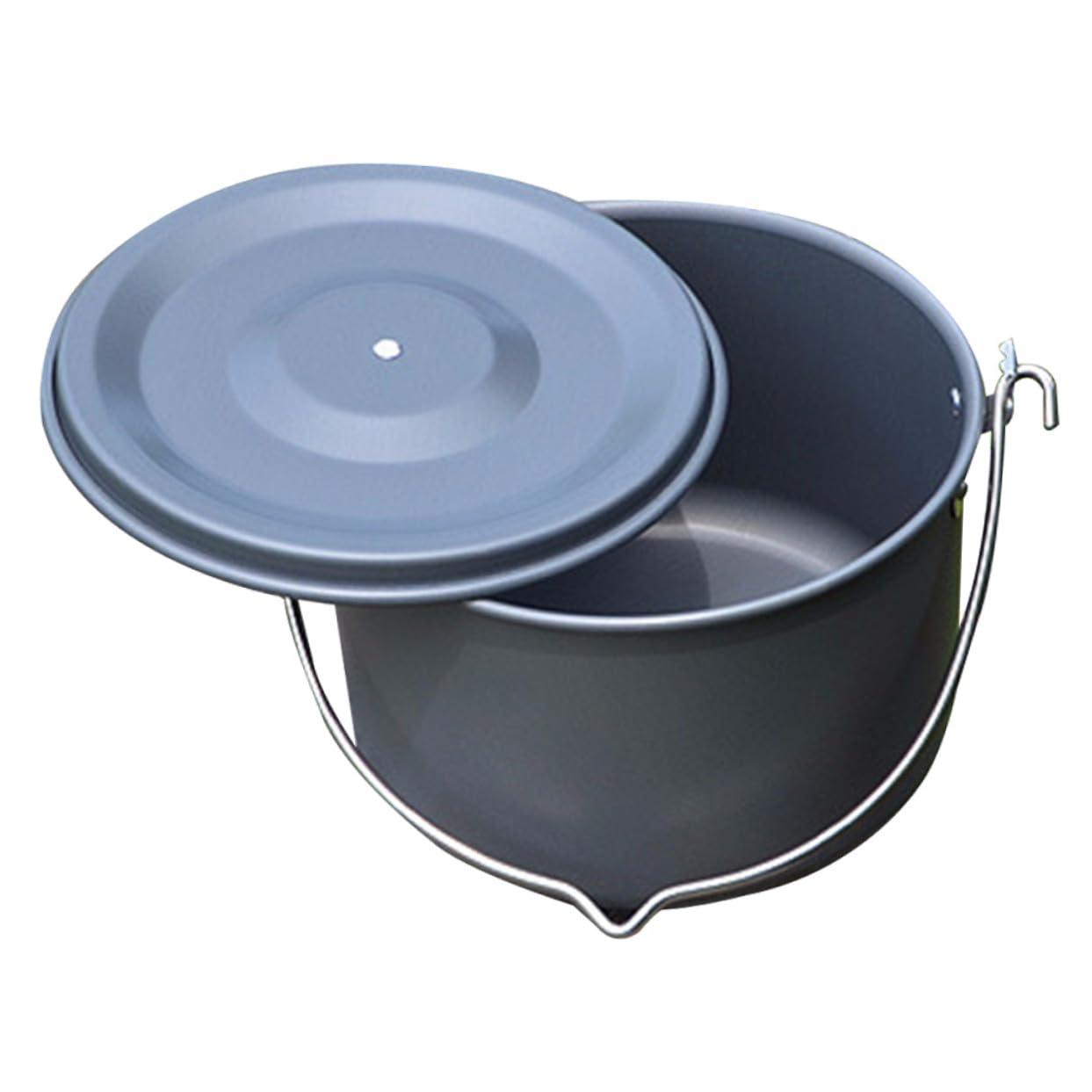 Pot De Camping Suspendu Aluminium Capacité Importante Résistant Poignée pour Pique- Plein Air Personnes