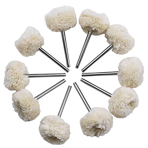 FRFJY Outil de Rotation pour Roue de Polissage en Coton Roues de Polissage Accessoires pour Outil Rotatif Mandrin de 3 mm 10 pièces Cover