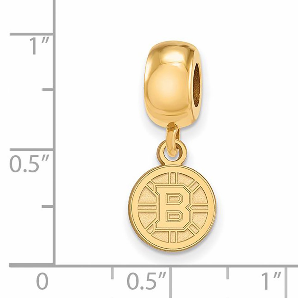 Boston Bruins Bead Charm Extra Small (3/8 Inch) Dangle (Gold Plated)