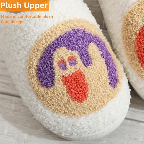 Halloween Slippers for Women Men, Halloween Cookie Slipper, Winter Soft Comfy Plush Slip-On Slippers for Home Bedroom Indoor Outdoor Shoes4