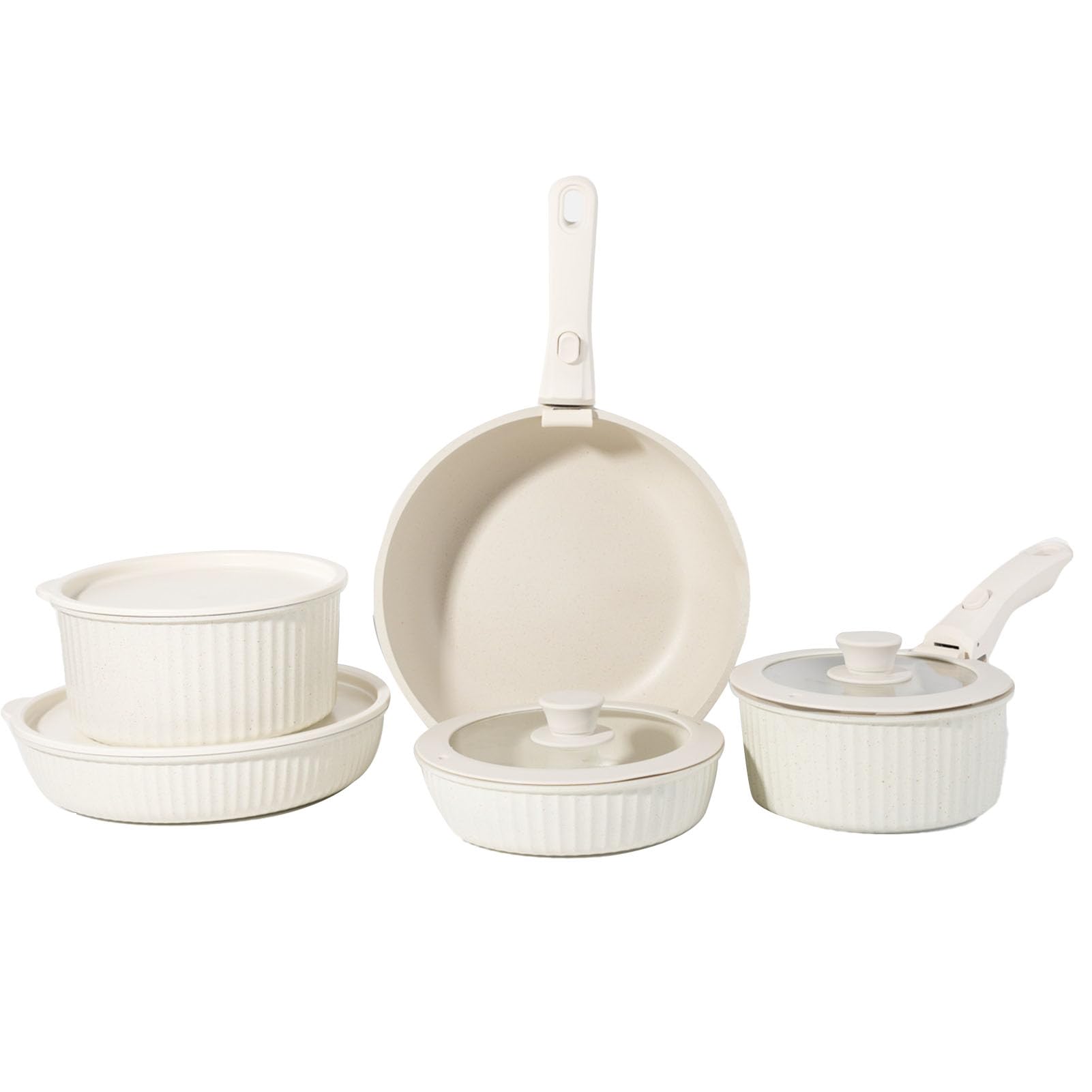 Qcwwy Elettrodomestici da Pentole e Padelle Set a Induzione Set Utensili da