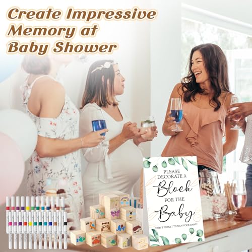 image for Aisharery 117 Pcs Baby Shower Blocks to Decorate Game Kit Includes 52 