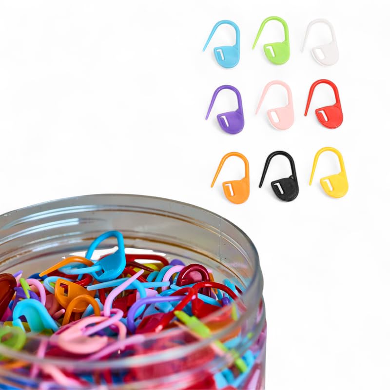 Crochet Stitch Markers (Pack of 15 Pcs) – Crochet Marker Pins, Plastic Locking Clips, Knitting Ring and Yarn Markers-image-6