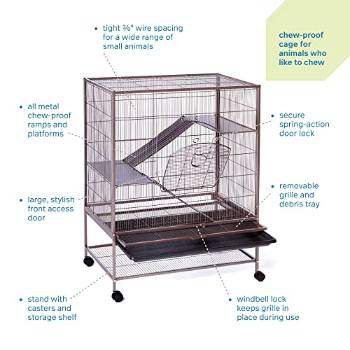 Image of Prevue Pet Products Rolling Small Animal Cage Chew-Proof Critter House | Ideal for Rats, Chinchillas, Ferrets, Guinea Pigs, Easy to Clean
