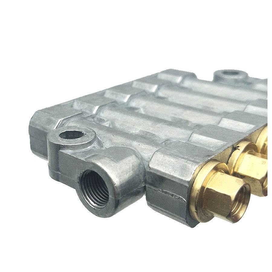 Air Pneumatic Aluminium Adjustable 5 Ways Volumetric Oil Distributor Injector Manifold Block