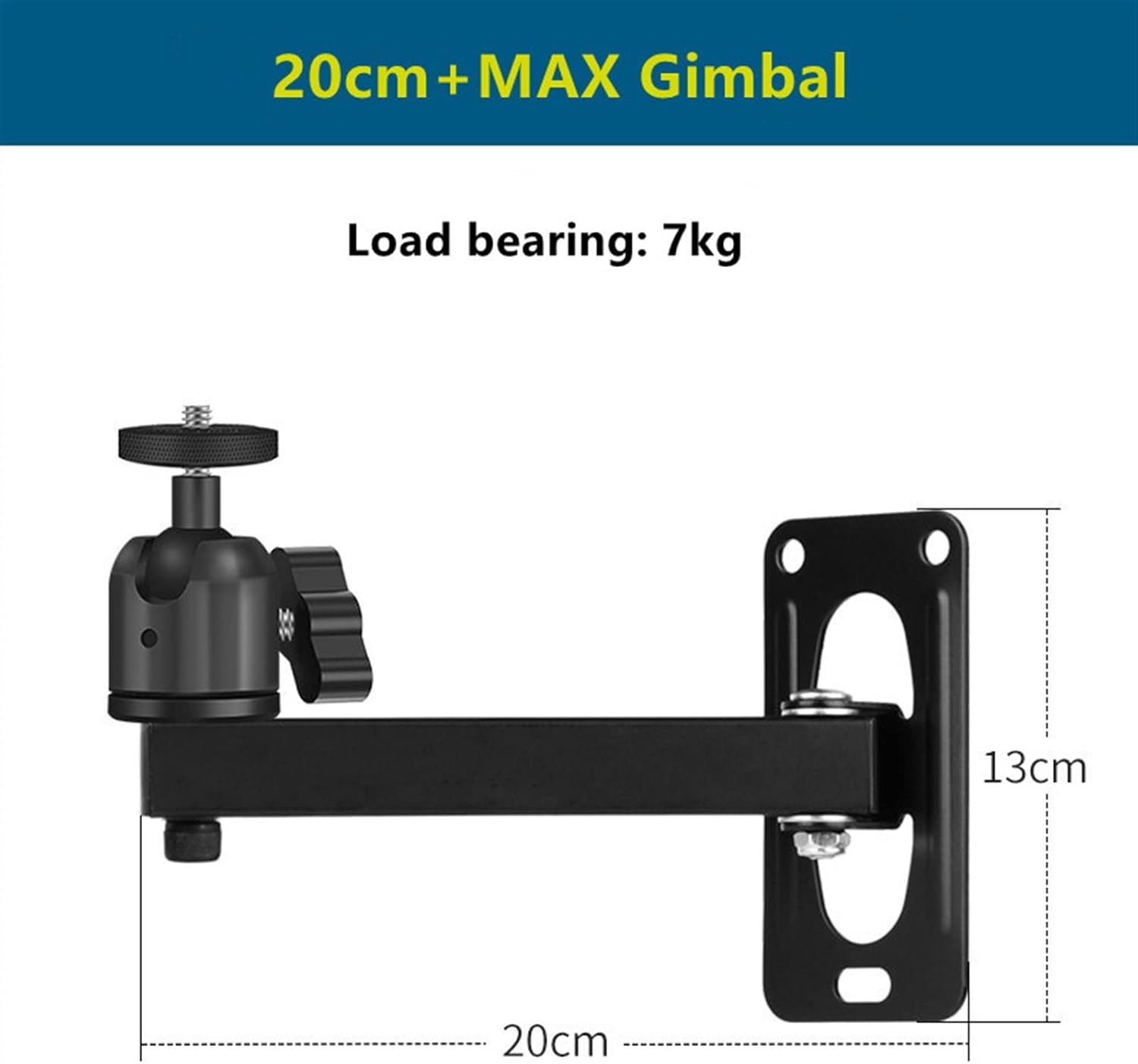 Projector Mount Universal Projector Wall Mount Bracket Full Motion 360 Rotate With Plate Flexible Arm Foldable Bracket Projector Stand (Color : Total Length 20cm)