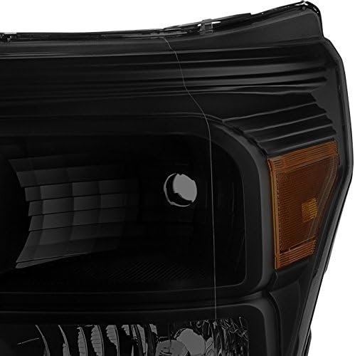 AKKON - For Black Smoke 11-16 Ford F250/350/450/550 Superduty Pickup Truck Headlights Lamps Direct Replacement