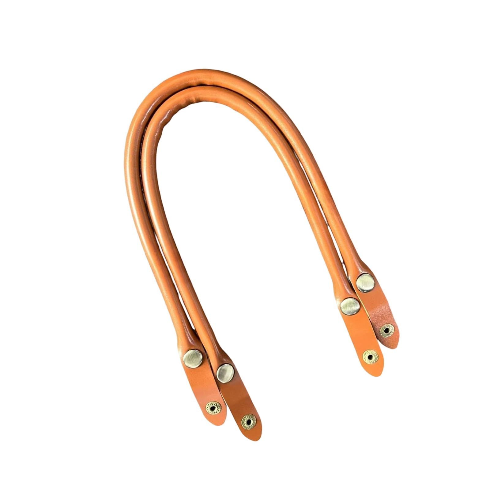 47cm PU Leather Replacement Bag Handles with Snaps Button Closure for Handbag Briefcases Travel Bags