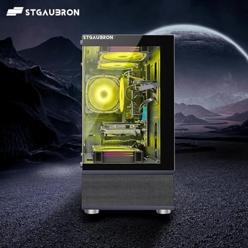 Image of STGAubron Gaming PC Computer Desktop, Radeon RX 580 16G, Intel Core i7 up to 3.9G, 32G RAM, 1T SSD, 600M WiFi, BT 5.0, RGB Fan x5, Windows 11 Home