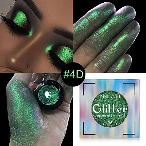 Single Green Eyeshadows Shimmery, De'lanci Highly Pigmented Metallic Eye Glitter, Long-Lastingforest Green Glitter Eyeshadow No Fall Off, Chameleon Cream Eye Shadow Palette, For Women With Green Eyes #TOP1