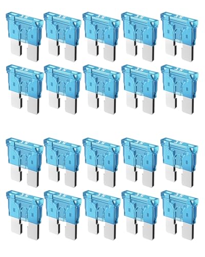 Riseuvo 20pcs 15A Standard Car Fuses - 15 AMP Automotive Fuses(ATO/APR/ATS) 32V (12/24V) Blade Fuse for RV/Truck/SUV
