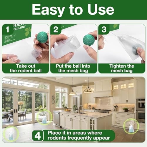Image of Rat Repellent for Car Home Mouse Repellent Peppermint Oil to Protect Wires in Car, Bike & Truck Engine No Kill Only Repels Home Indoor-Outdoor Garage Rat Controller Rodents Out of Car (10)