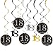 AINIIUNIU 12 Stücke Schwarz Gold 18. Geburtstag Hängend Wirbel Dekoration, für Geburtstag Frauen, 18 Geburtstag, Hochzeit, Jubiläum oder Partydeko Baby,Schwarz günstig Kaufen-AINIIUNIU 12 Stücke Schwarz Gold 18. Geburtstag Hängend Wirbel Dekoration, für Geburtstag Frauen, 18 Geburtstag, Hochzeit, Jubiläum oder Partydeko