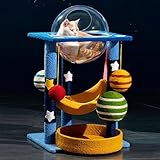 35 Inch Starry Sky Cat Tree Tower | Multi-Layer Cats Furniture with Space Capsule | Cat Bed & House Combined | Durable Cat Scratching Post for Indoor
