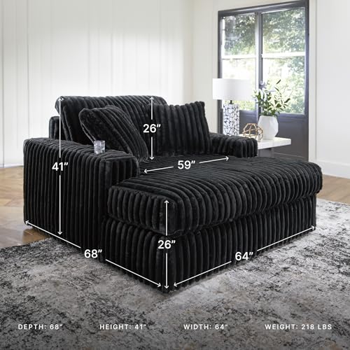 Image of Signature Design by Ashley Oversized Chaise Lounge Chair, Midnight Madness