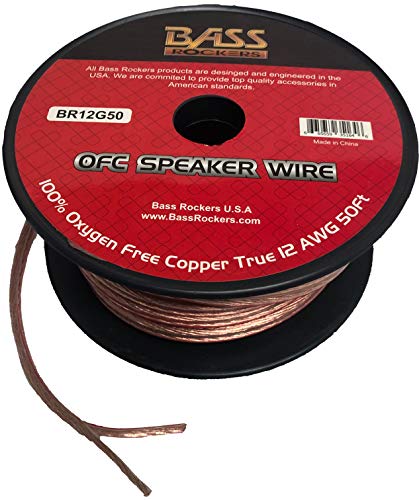 BR12G50 OFC Speaker Wire 100% Oxygen Free Copper True 12 AWG Cable 50 Feet Spool