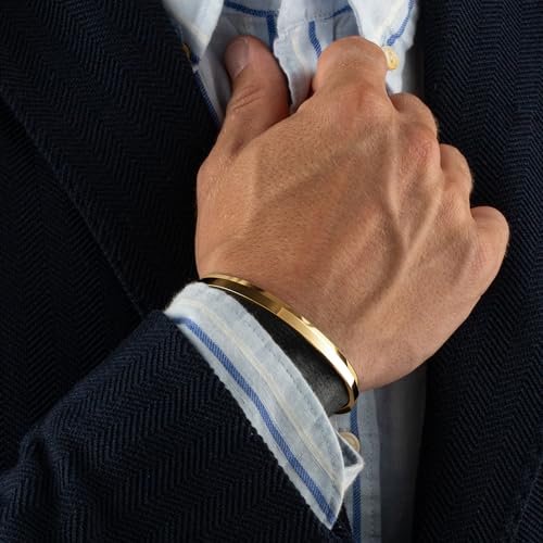 Premium Minimalist Stainless Steel Cuff Bracelet – Designed in Los Angeles, Hypoallergenic & Adjustable Fit – Unisex Design with Luxury Gift Box for Men & Women3