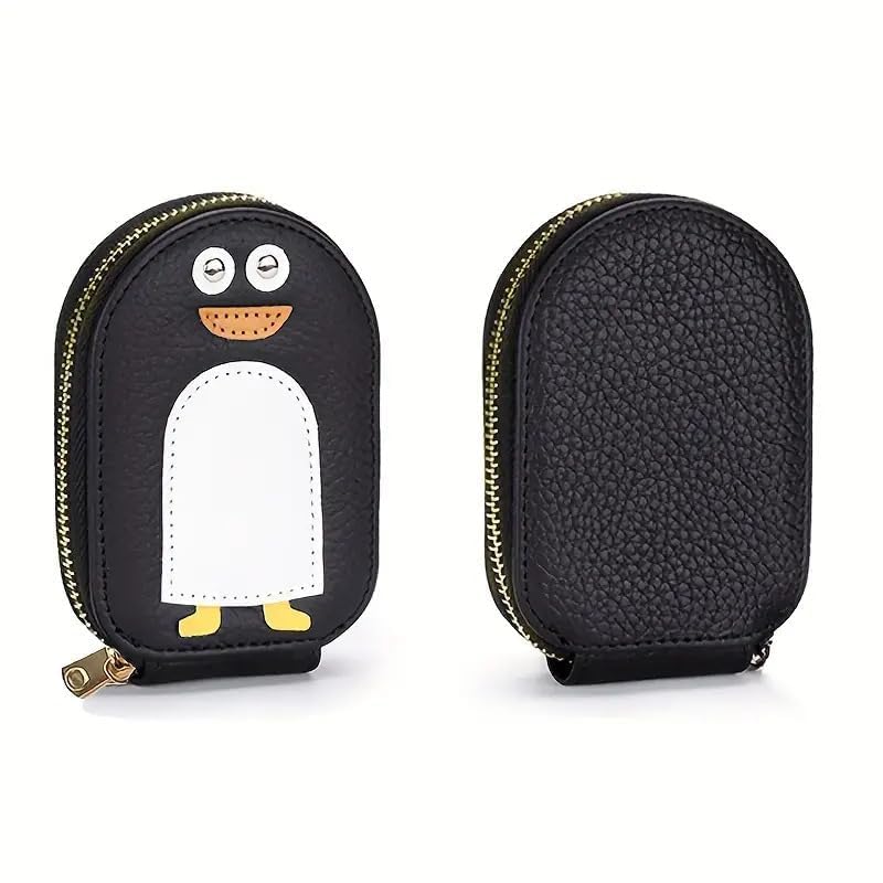 Cute Penguins PU Credit Card Holder Credit Card Wallet with Zip Leather Accordion Card Case Wallets for Women and Men Business Organ Style Coin Purse Multicolor Pack of 1-image-10