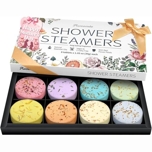 Shower Steamers Aromatherapy Birthday Gifts for Women - 8 Pcs Mothers Day Gifts for Mom Wife Daughter Grandma, Self Care with Natural Essential Oils Relaxation Home Spa Gift Set