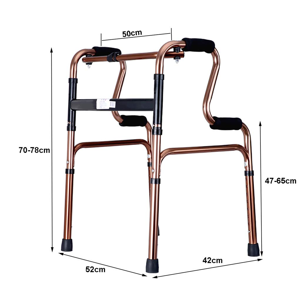 Klappbarer Leichter Gehrahmen aus Aluminiumlegierung, Gehhilfe, Gehhilfe mit Sitz (braun)