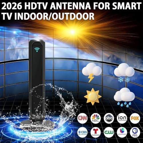 Image of Outdoor Digital Antenna for Smart TV, Long Range HDTV Antenna Indoor Outdoor with Amplifier Signal Booster - Digital TV Antenna for Local Channels, 4K 1080p Reception for All Smart TVs (Black A)