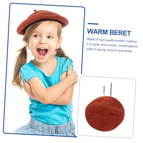 1Pc Lamb Wool Beret for Stylish Hat Warm and Fashionable Accessory for Spring Autumn Soft and Comfortable Wool Material for Boys Orange3