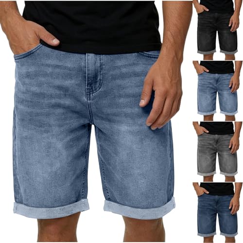 Short en jean décontracté respirant pour homme, pantalon court léger d'été