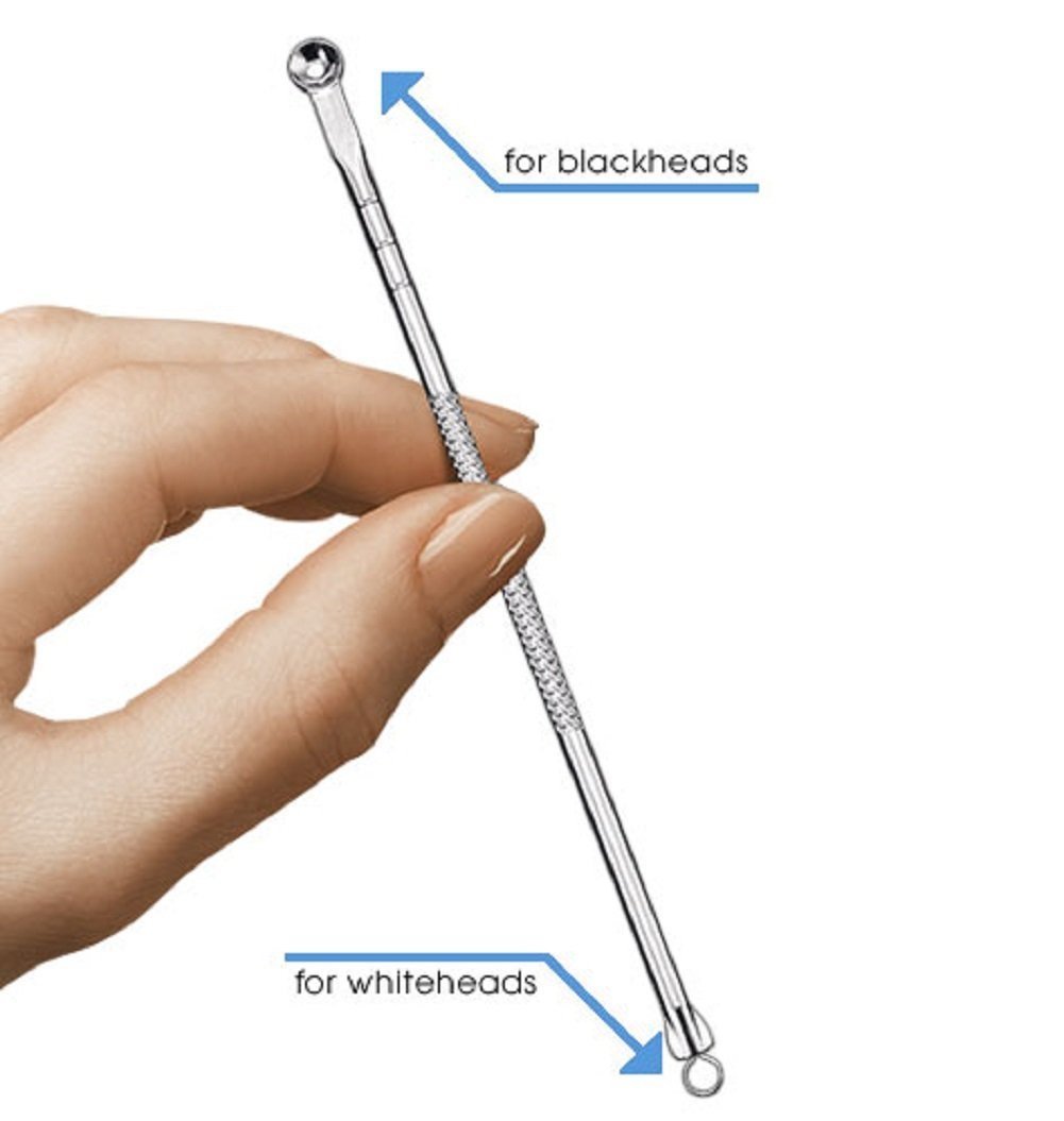 AVON Dual Ended Blackhead Remover - Facial Blemish & Blackhead Remover Tool - Metal, Beige