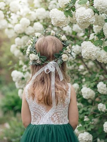 Image of 2Bunnies Girl Peony Lace Back A-Line Straight Tutu Tulle Party Flower Girl Dress
