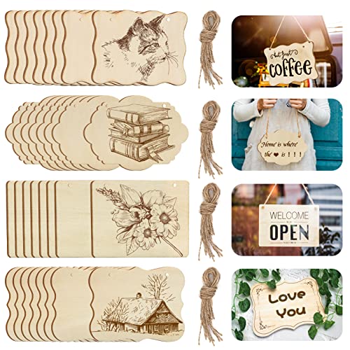 Unfinished Wood Ornaments PETUOL DIY 32pcs 4x3in Creative Irregular Blank Wood Natural Slices for DIY Crafts Painting Wood Burning Writing Photo Props Coasters and Home Decorations