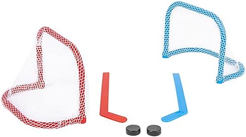 Miniatura 6 de Mini juego de hockey de mesa, mini redes, discos y palos, pequeño juguete novedoso, juguete de escritorio para interiores, diversión funcional