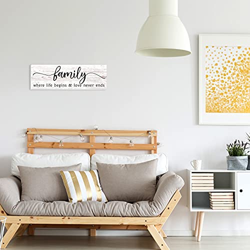 Family-Wooden-Wall-Decor-157-x-51-Inch-Where-Life-Begin-Wood-Sign-Love-Never-Ends-Wall-Plaque-Wooden-Family-Words-Hanging-Sign-Family-Wood-Hanging-Decor-Rustic-Family-Wooden-Decor-for-Home-Decor