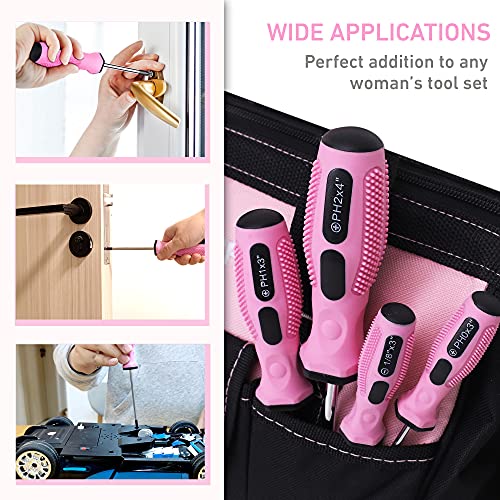 Image of FASTPRO 8-Piece Pink Magnetic Screwdrivers Set