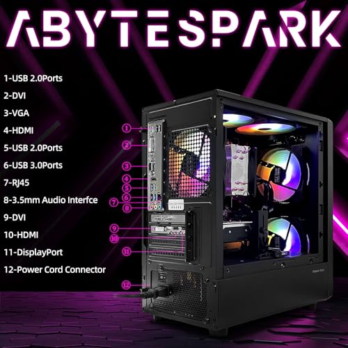 Image of Prebuilt Gaming PC Desktop,Intel Core i5 Business Office Tower Computers PC | RX560 4G Graphics Card, 16GB RAM and 512GB SSD, WiFi, Win11 Home, Suitable for Study,transaction,Entertainment,Gaming, etc.