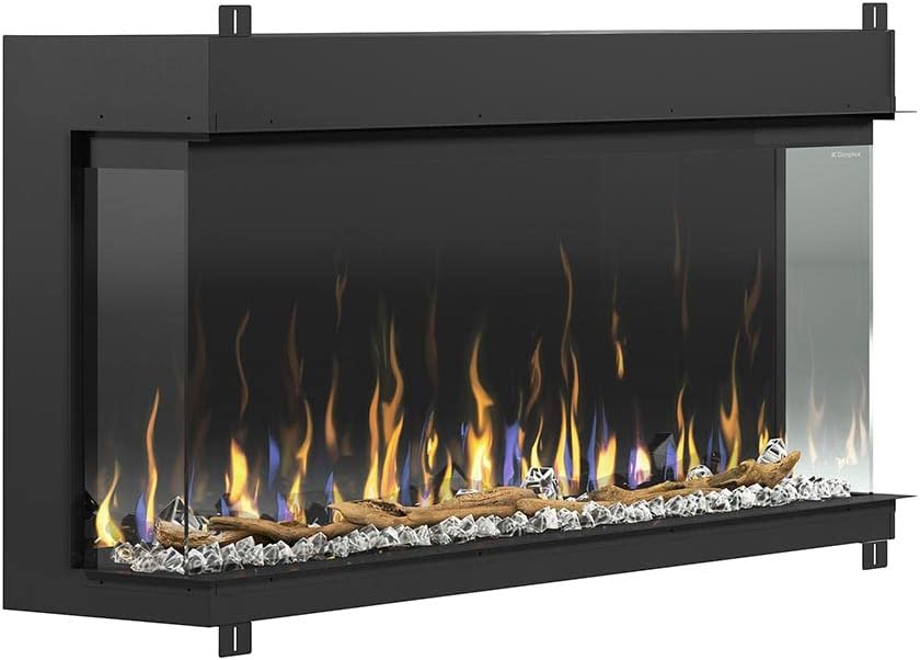 Dimplex IgniteXL Bold 50-in Built-in Linear Modern Electric Fireplace with Multiple Display Options, Multi-Colored Flames | with Crystals and Driftwood Logset, Model: XLF5017-XD